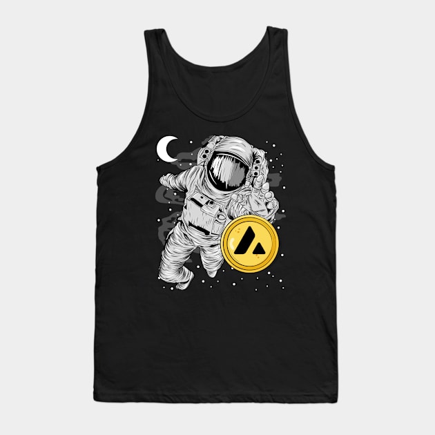 Astronaut Reaching Avalanche AVAX Coin To The Moon Crypto Token Cryptocurrency Wallet Birthday Gift For Men Women Kids Tank Top by Thingking About